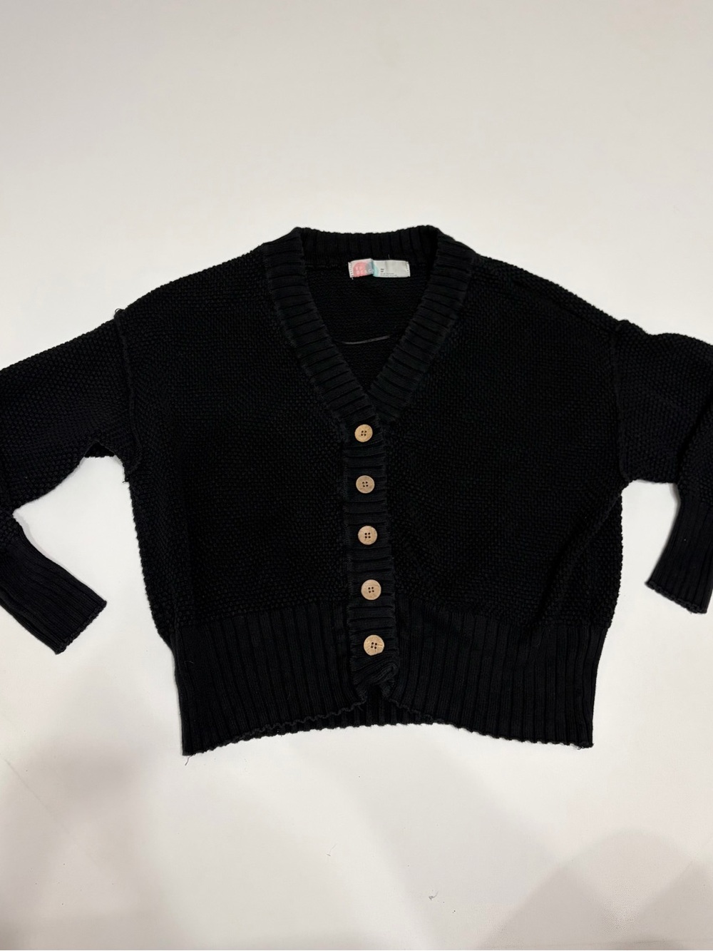Free People Black V-Neck Button Front Cardigan size XS Comfy trendy casual wear